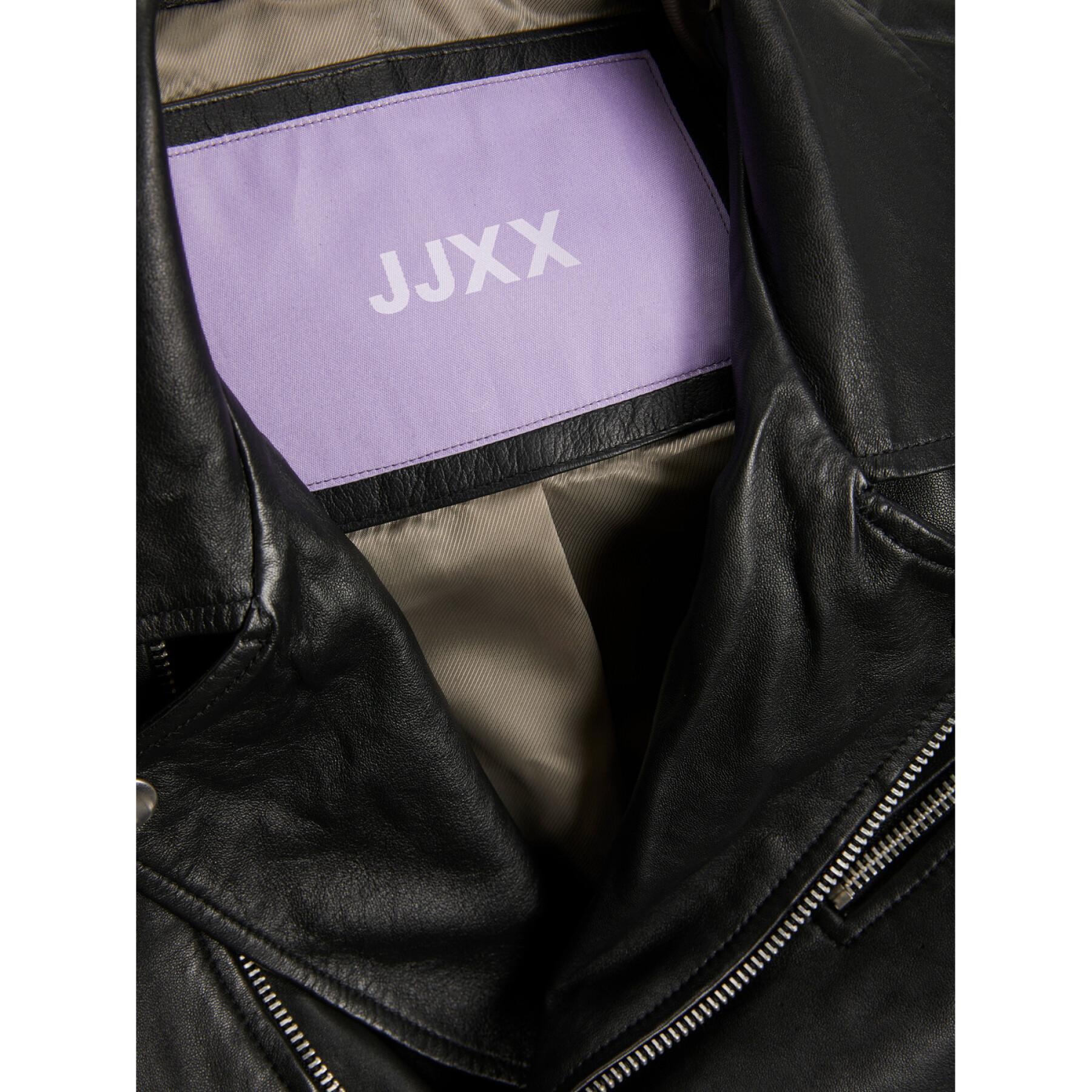 Casaco de cabedal para mulheres JJXX Calvin Leather Biker Jkt Noos