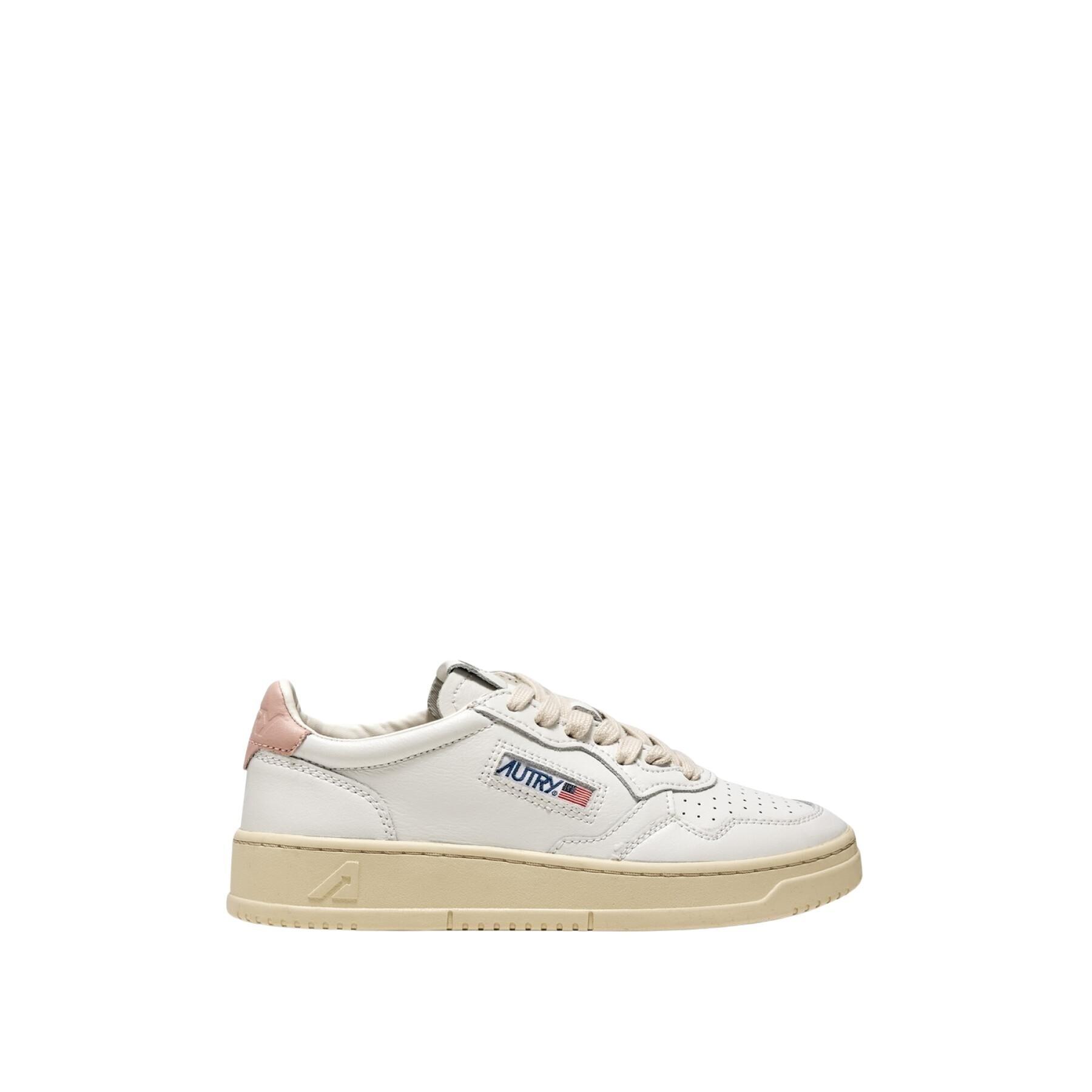 Formadoras de mulheres Autry Medalist LL16 Leather White Pink