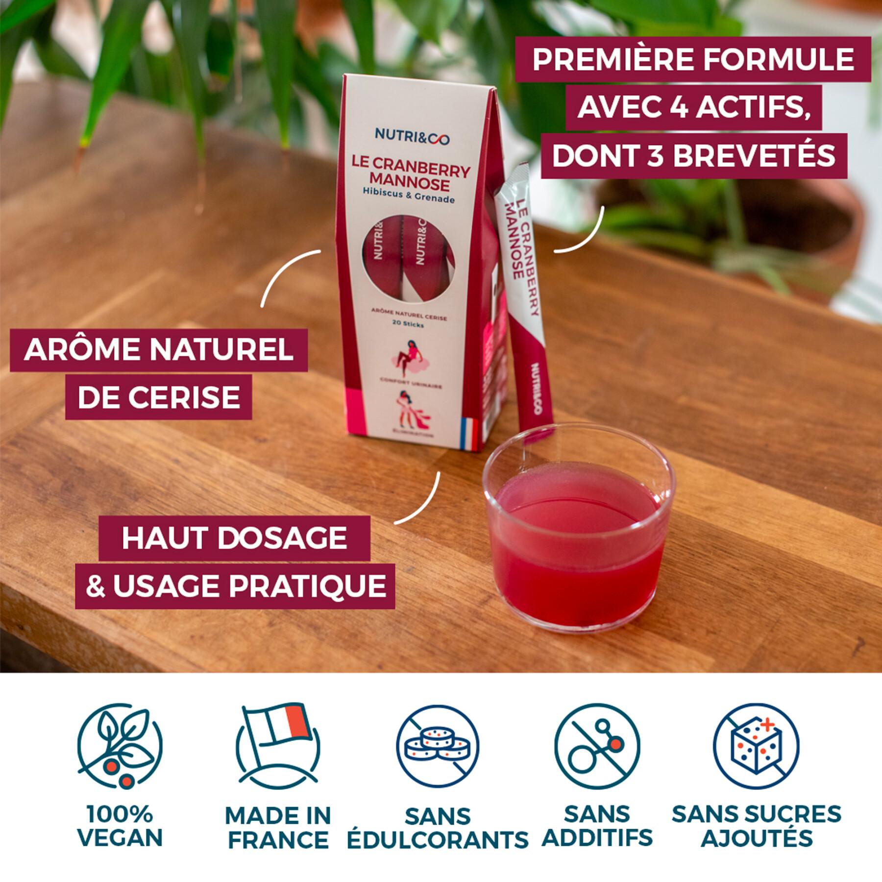 Suplemento alimentar para conforto urinário Nutri&Co Le Cranberry Mannose - 20 sticks