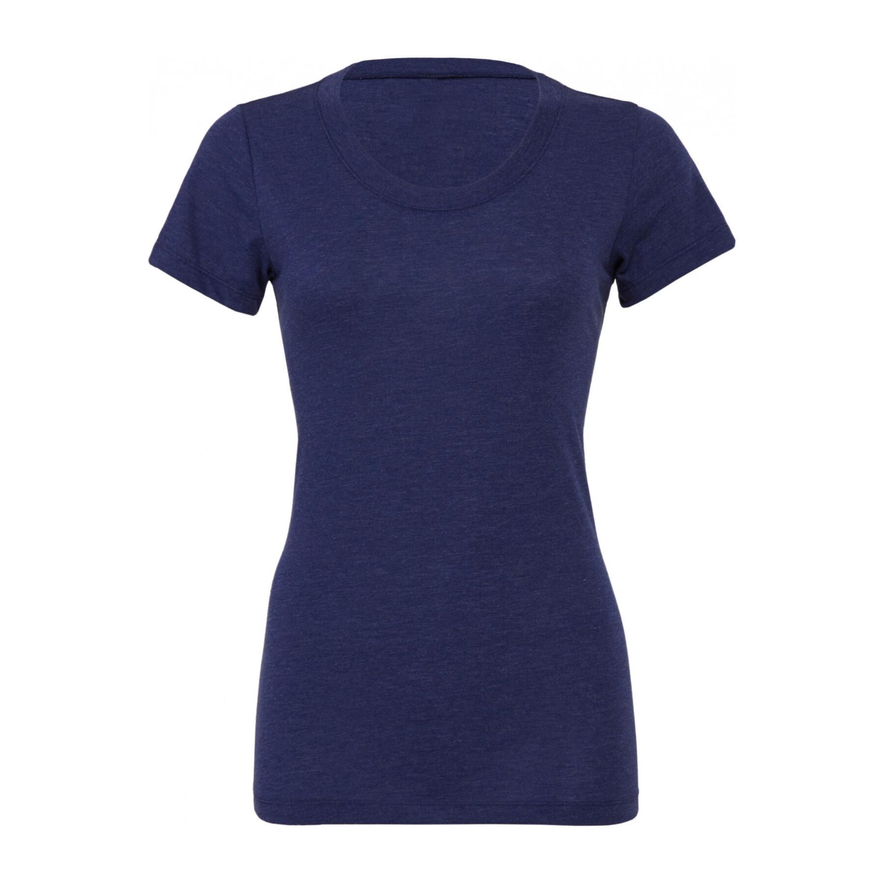 T-shirt de pescoço redondo feminino Bella + Canvas Triblend