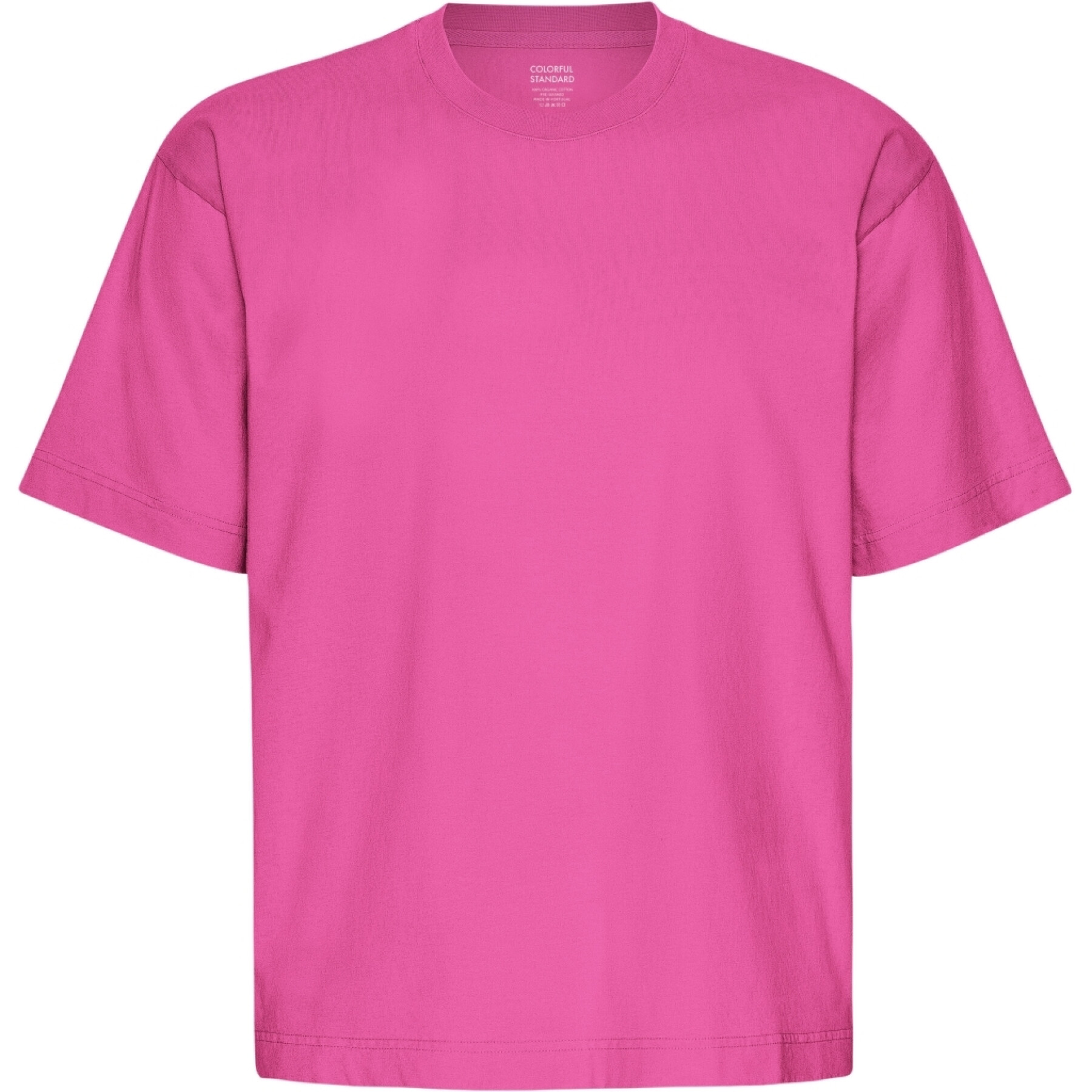 T-shirt de tamanho exagerado para mulheres Colorful Standard Organic Bubblegum Pink