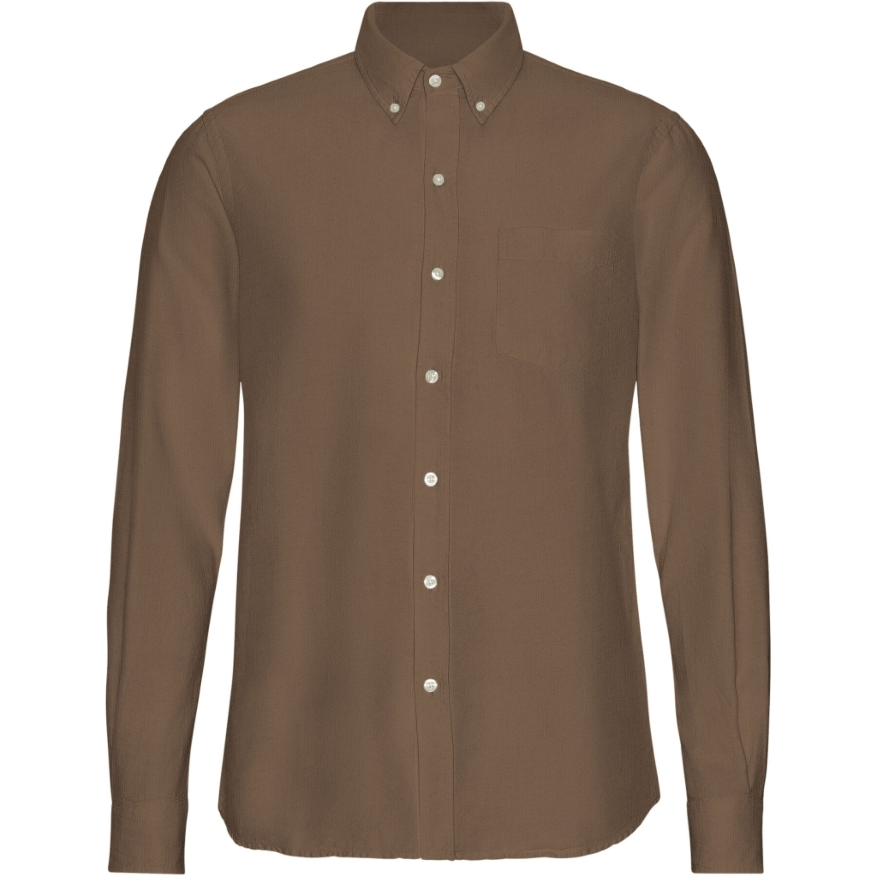 Camisa com botões Colorful Standard Organic Cedar Brown