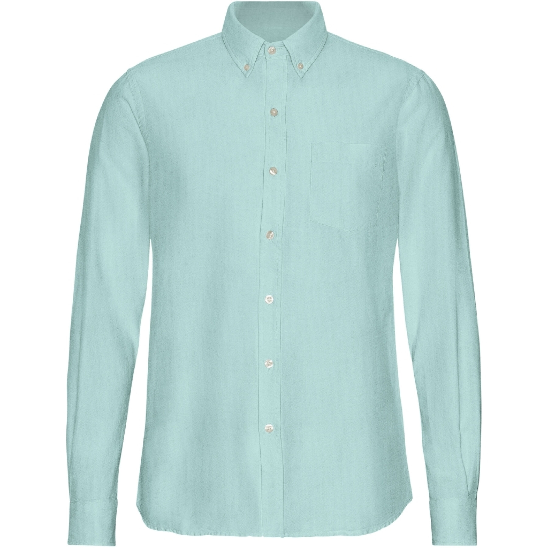 Camisa com botões Colorful Standard Organic Teal Blue
