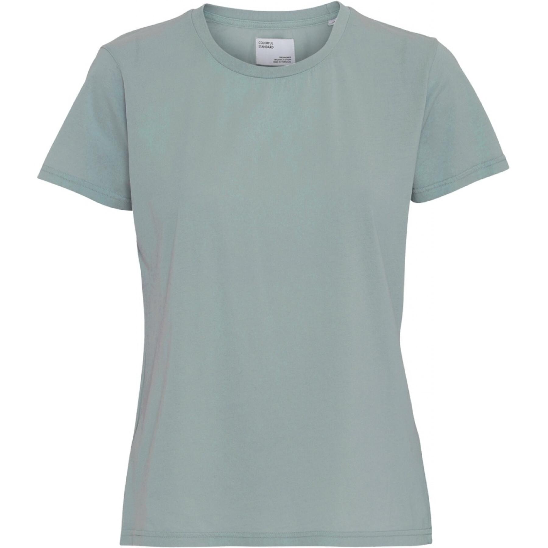 Camiseta feminina Colorful Standard Light Organic steel blue
