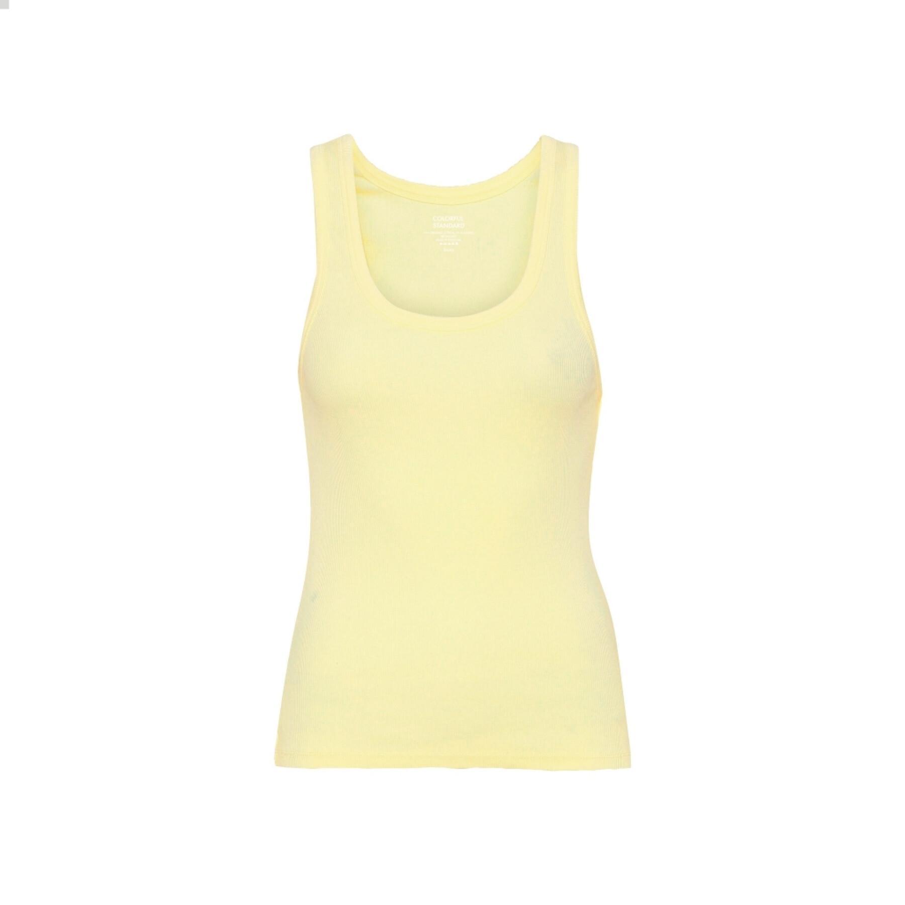 Top de Alças feminino com nervuras Colorful Standard Organic soft yellow