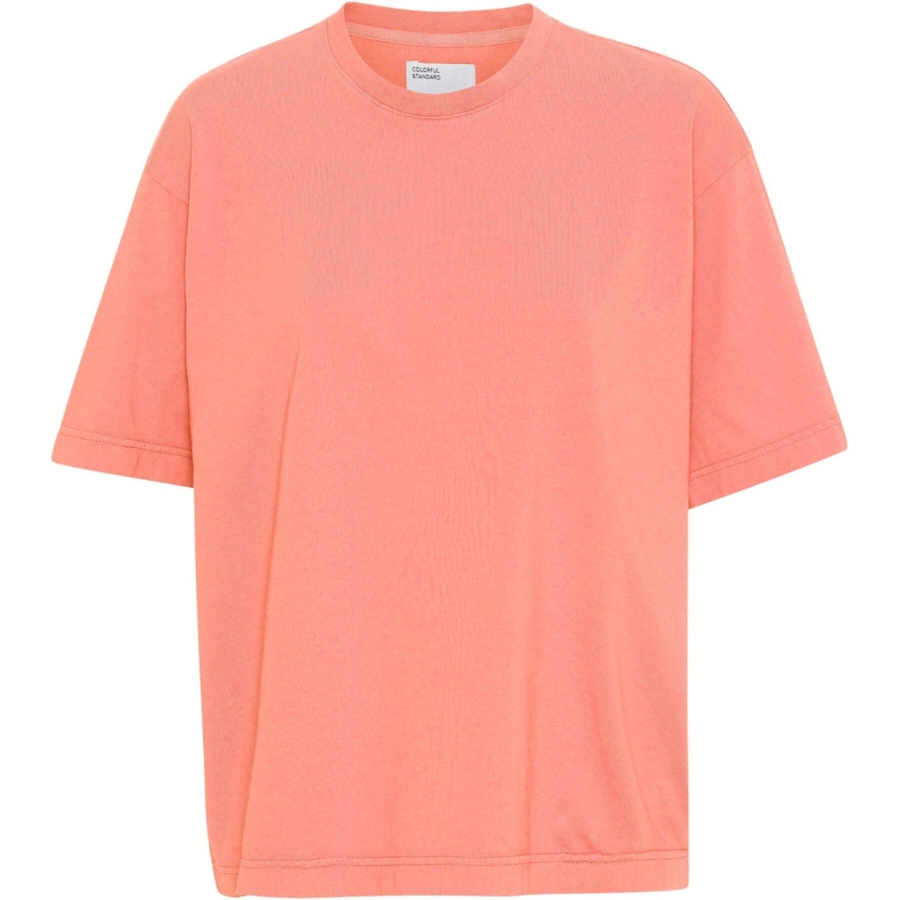 Camiseta feminina Colorful Standard Organic oversized bright coral