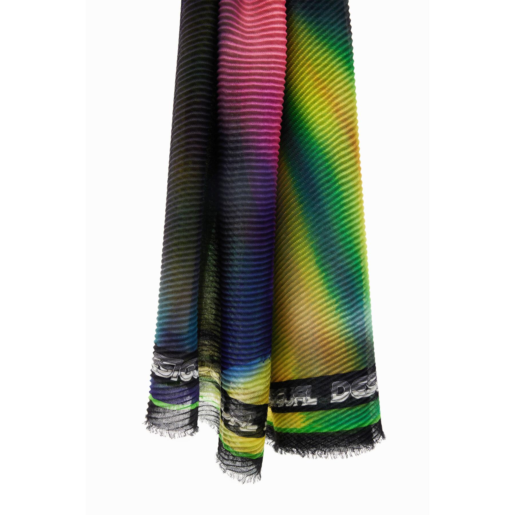 Lenço de pregas rectangulares femininas Desigual Tie and dye