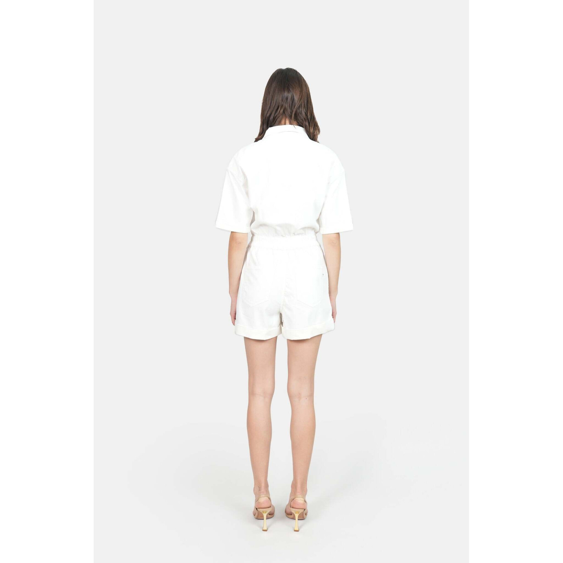 Macacão de manga curta de algodão branco para mulher F.A.M. Paris Dolce