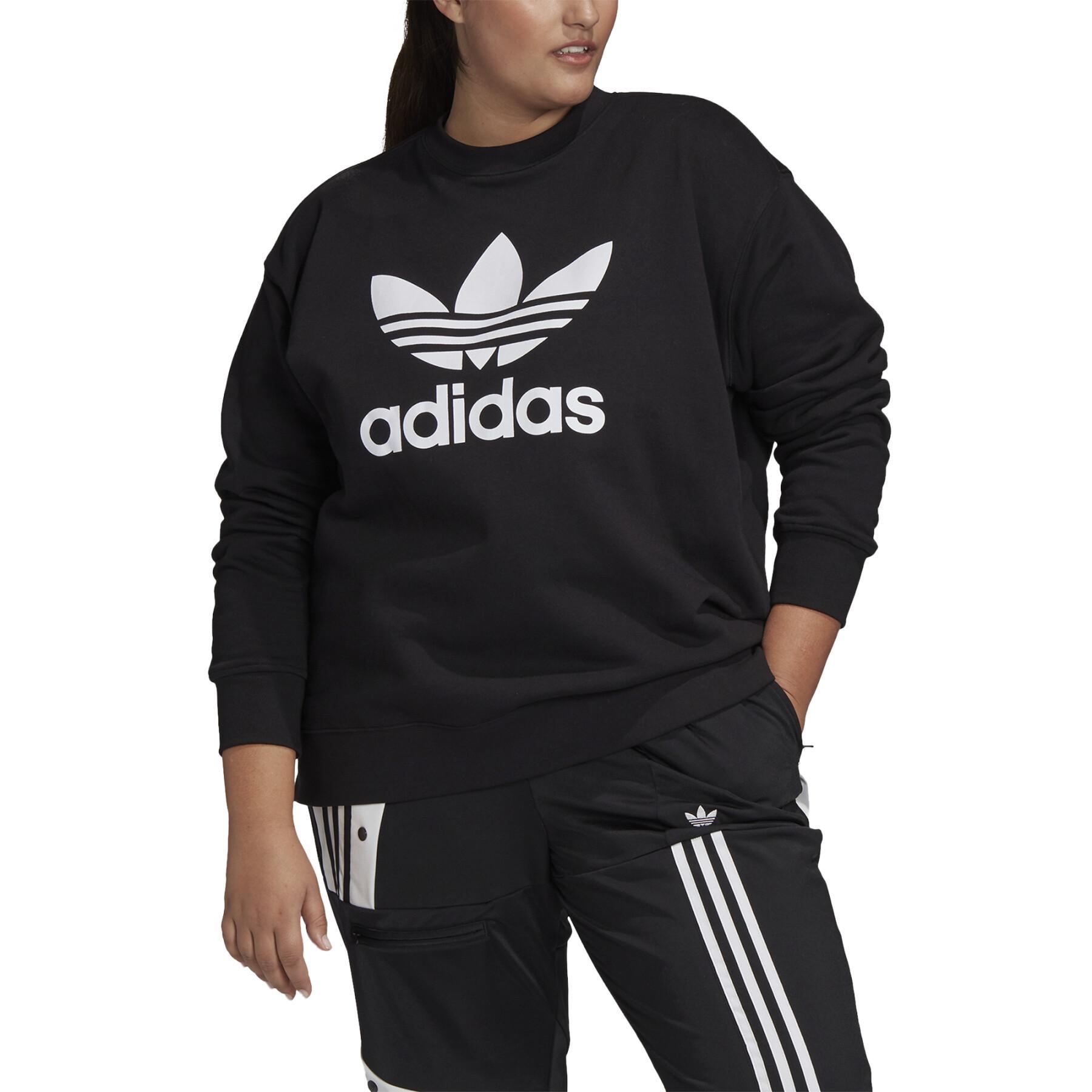 Camisola feminina adidas Originals TrefoilSweatshirt-grandes tailles
