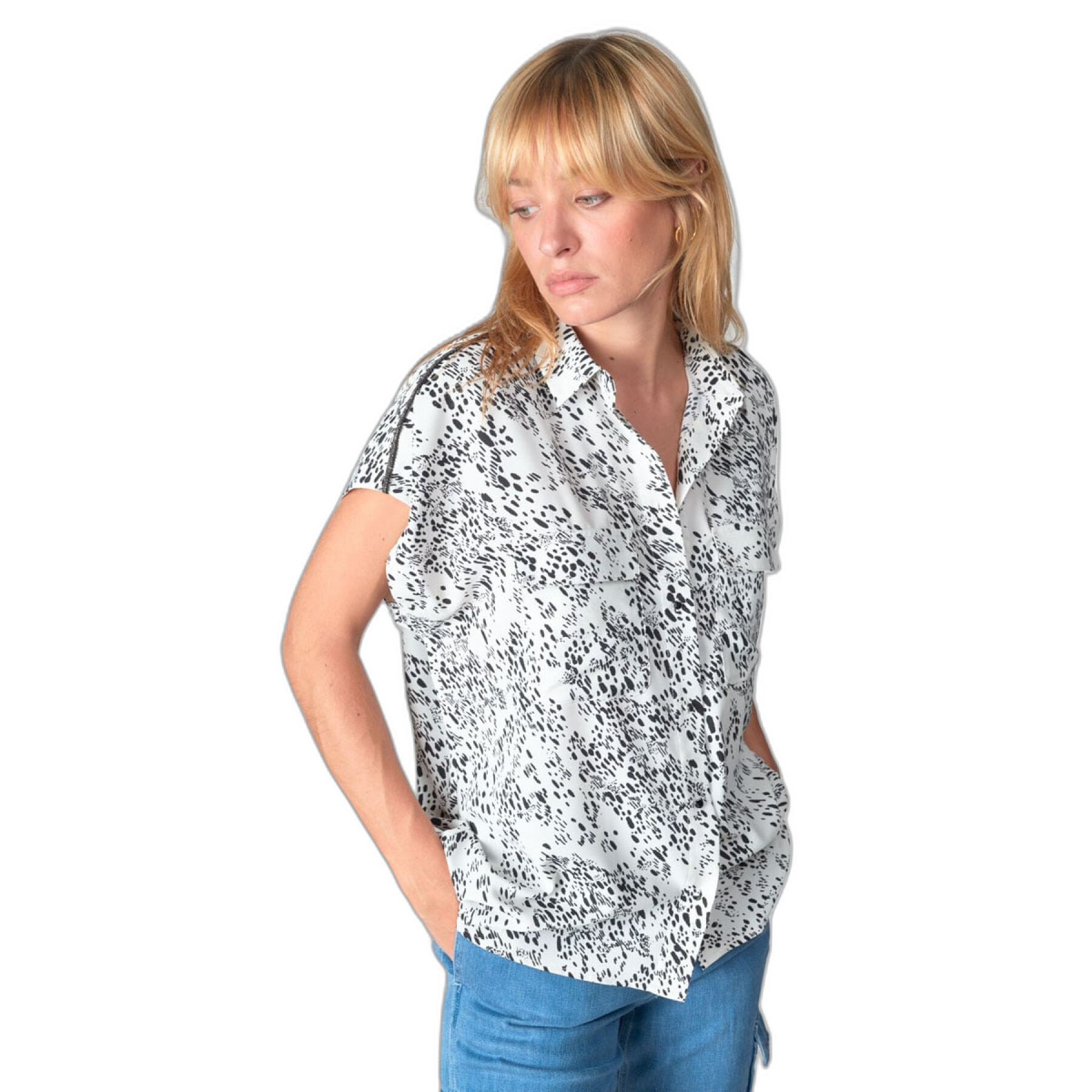 Camisa de manga curta para mulher Le Temps des cerises Dahlia
