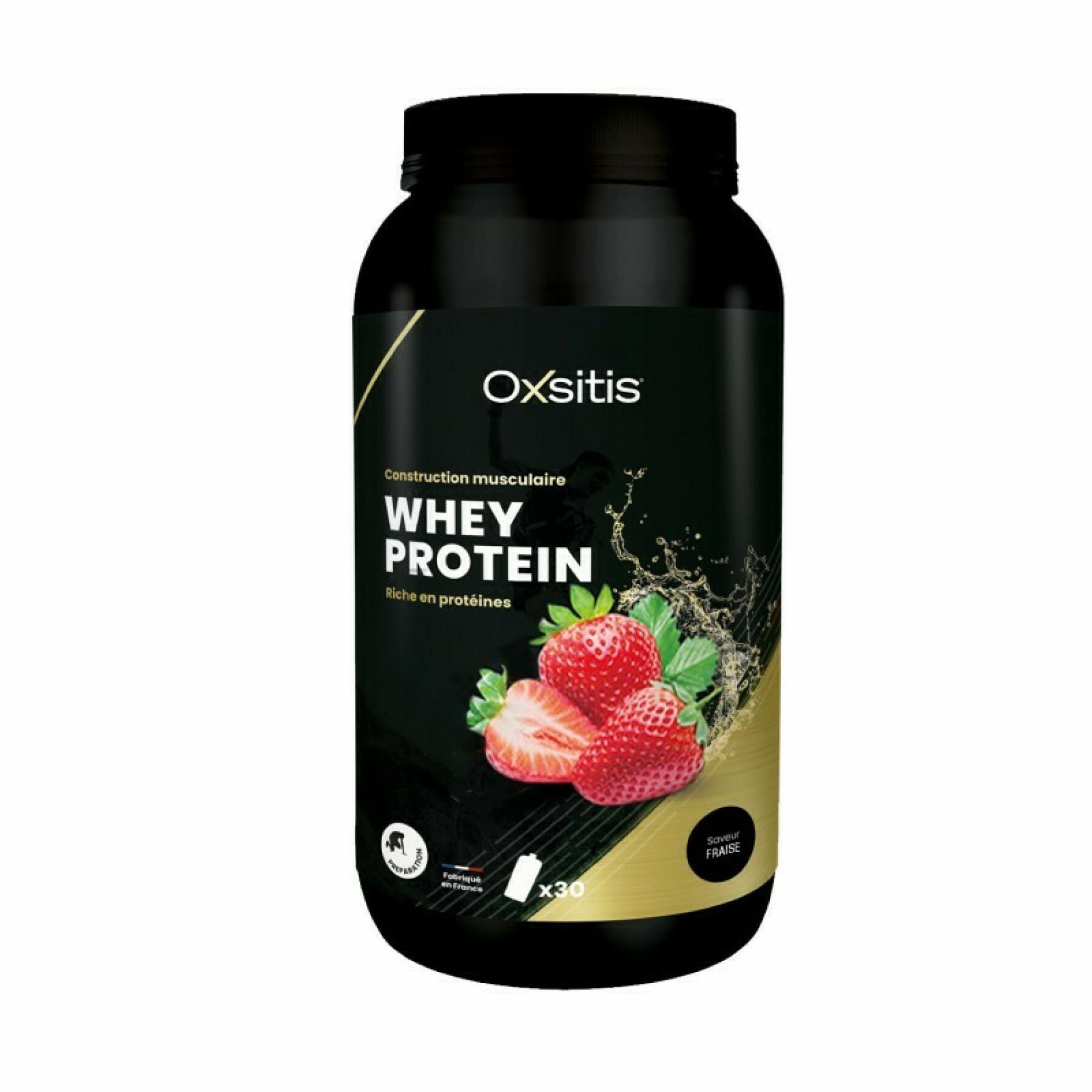 Proteína de soro de leite - morango Oxsitis 900 g