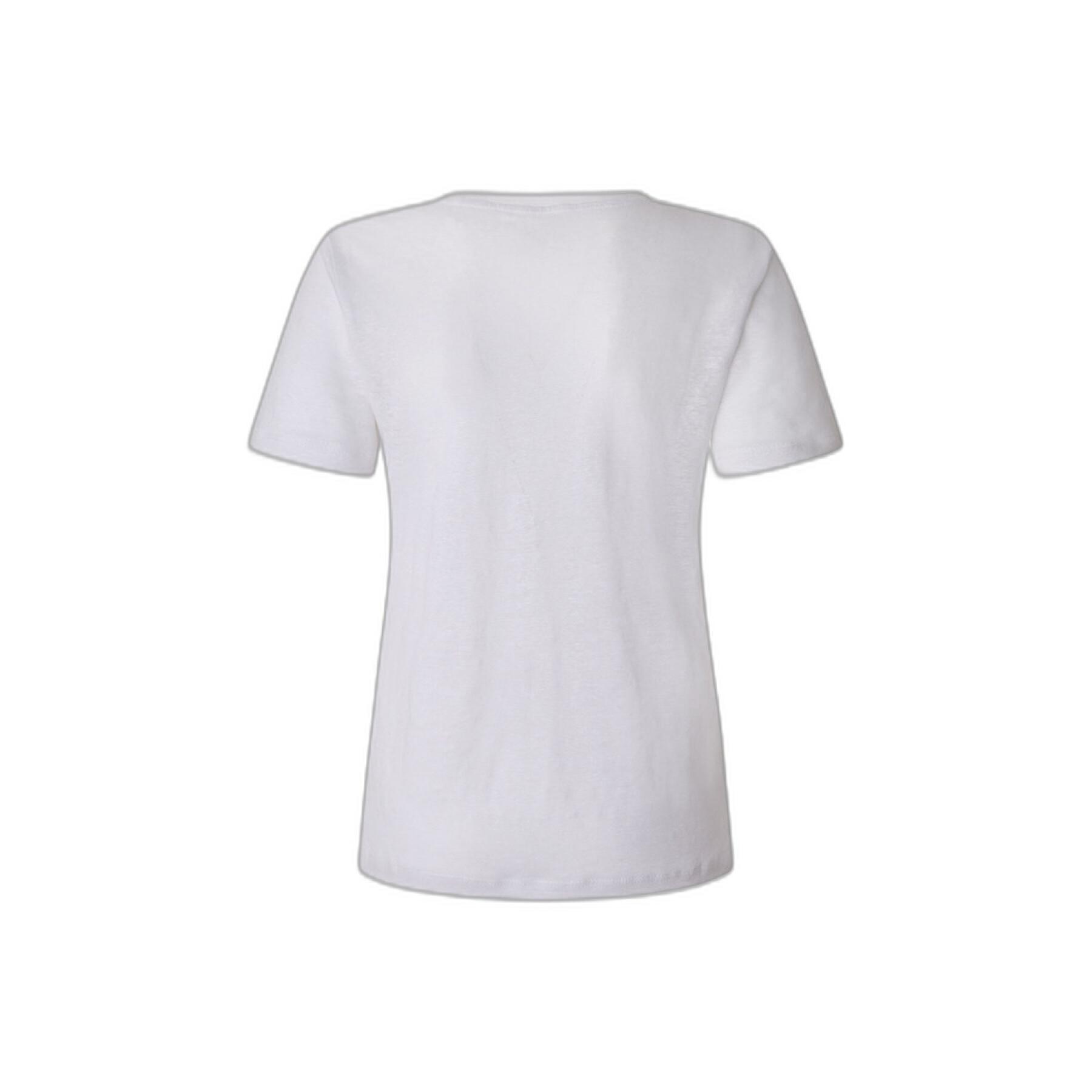 T-shirt de pescoço em v das mulheres Pepe Jeans Wanda