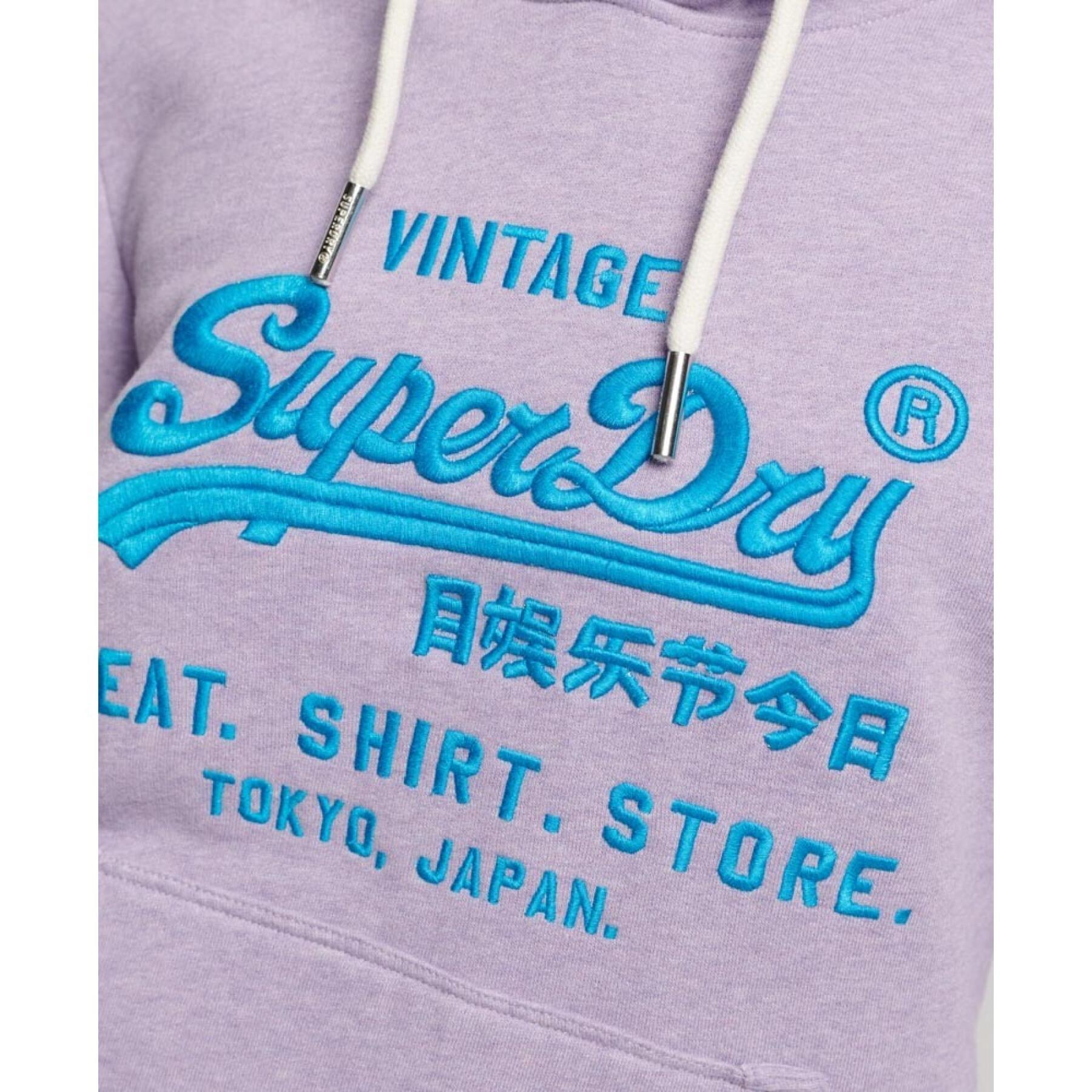 Camisola com capuz para mulher Superdry Logo vintage