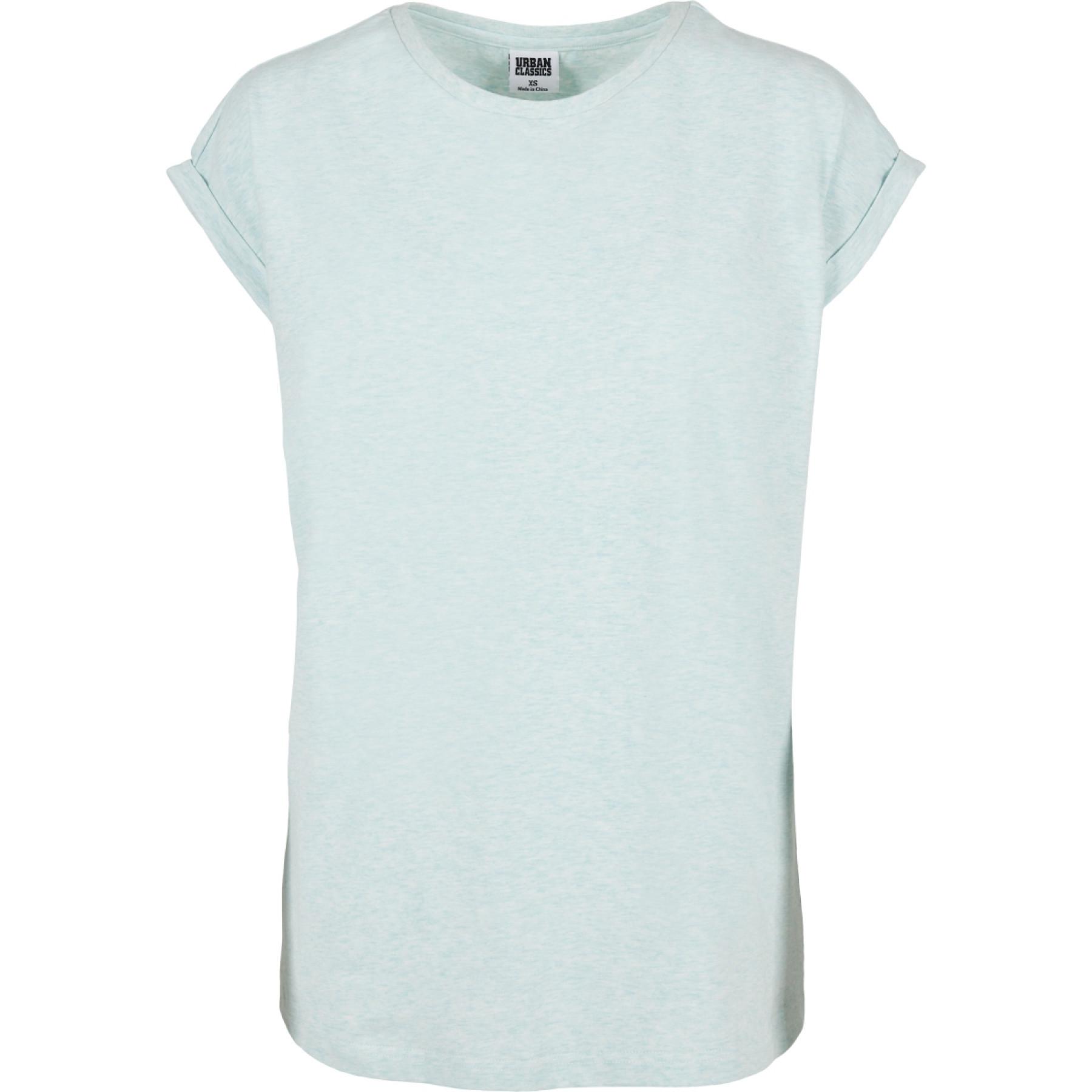 T-shirt mulher Urban Classics color melange extended shoulder-tamanhos grandes