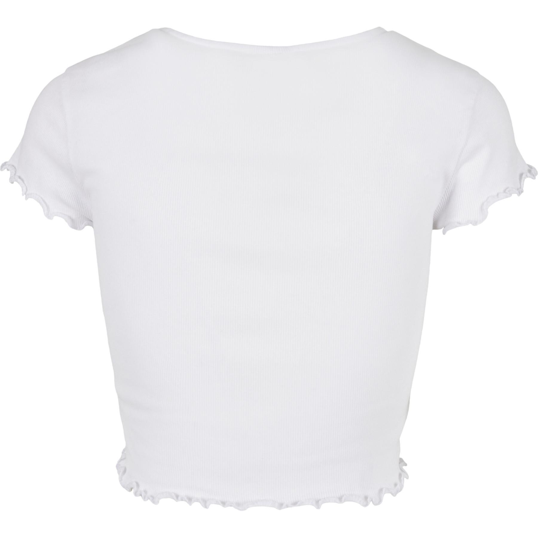 T-shirt mulher Urban Classics cropped button up rib