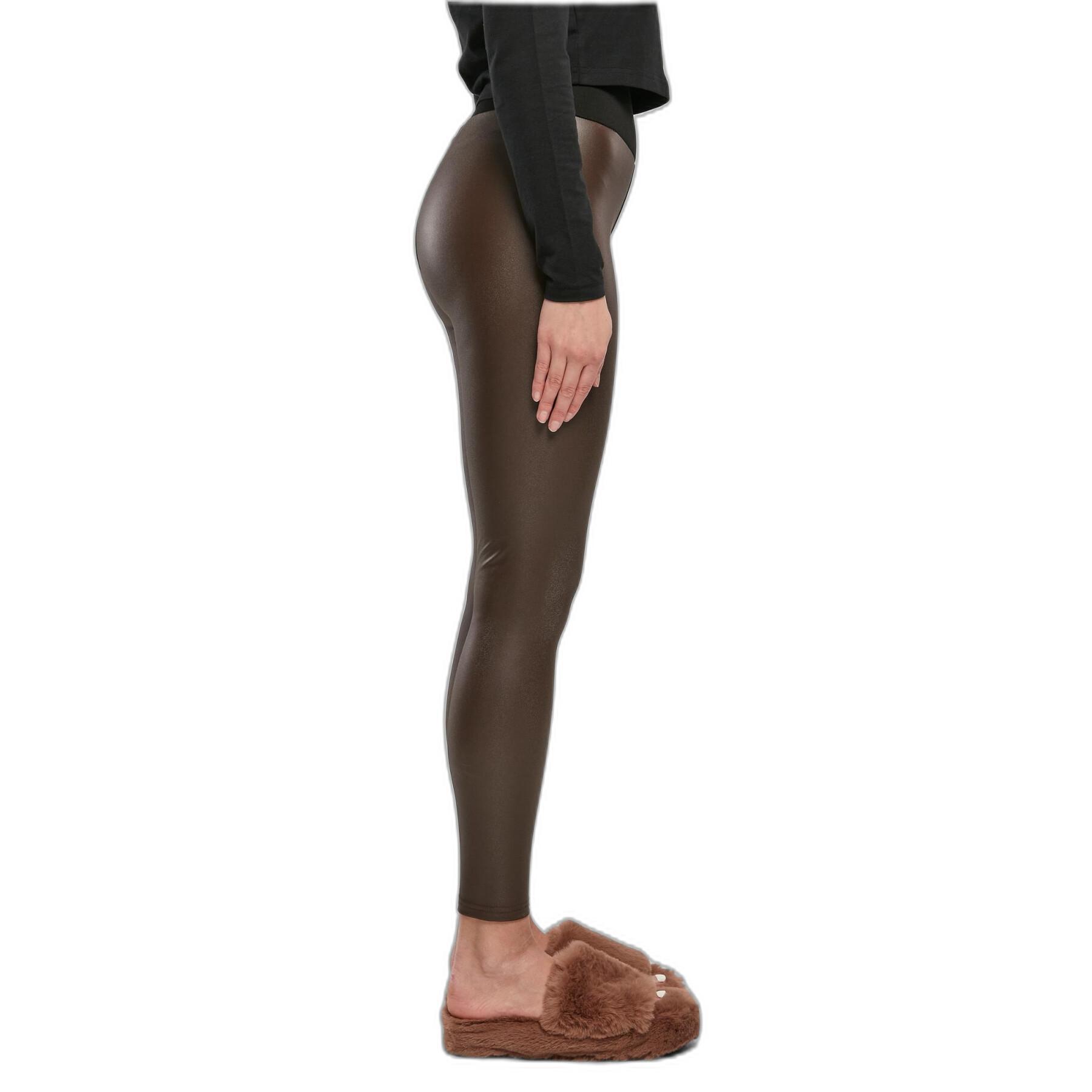 Pernas de couro falso de cintura alta de mulheres Urban Classics