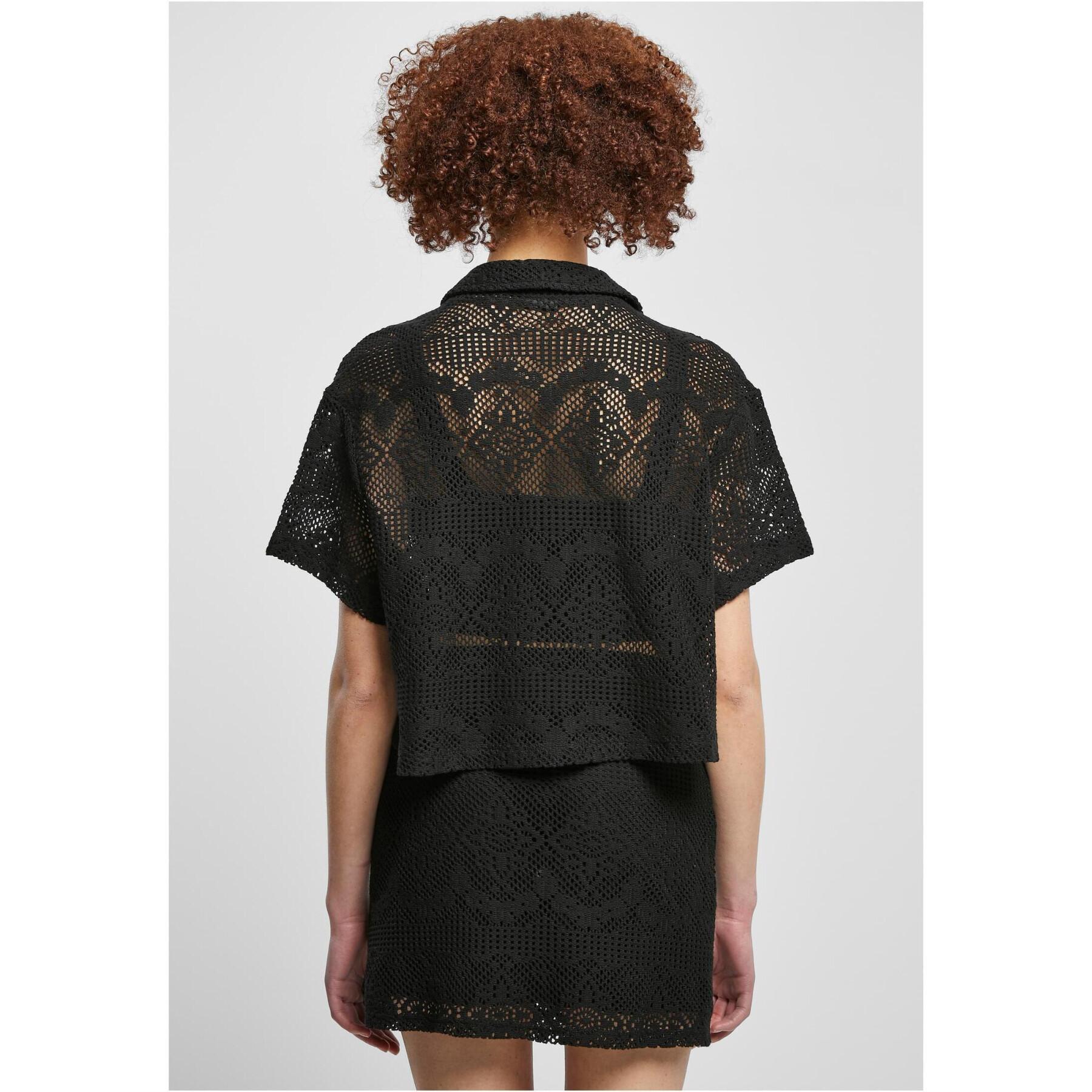 Camisa de mulher Urban Classics Crochet Lace