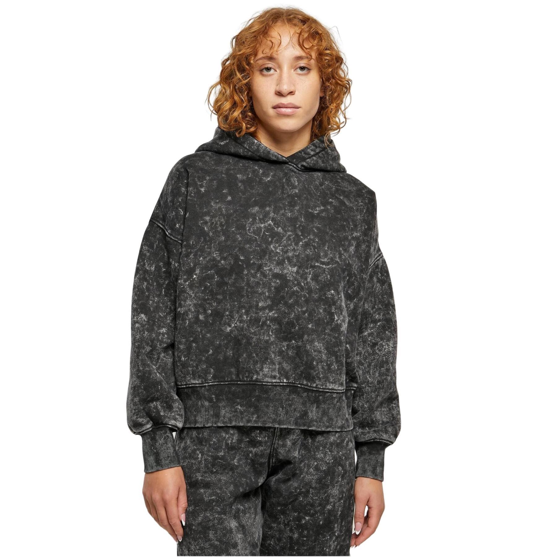 Sweatshirt com capuz de grandes dimensões para mulher Urban Classics Towel Washed