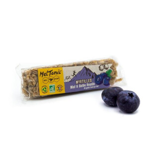 Caixa de 20 barras nutricionais de cereais orgânicos blueberry & hazelnut Meltonic 30 g