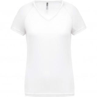 T-Shirt mulher Pescoço em V Proact Sport branco