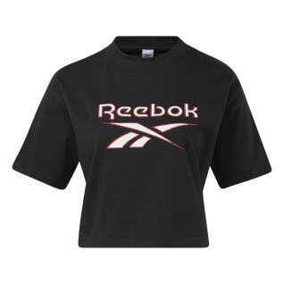 T-shirt de senhora de topo de colheita Reebok Classics Big Logo