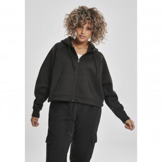 Sweatshirt mulher clássico urbano de tamanho superior a raglan zip gt