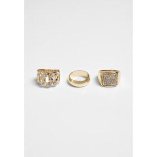 Conjunto de 3 anéis Urban Classics diamond