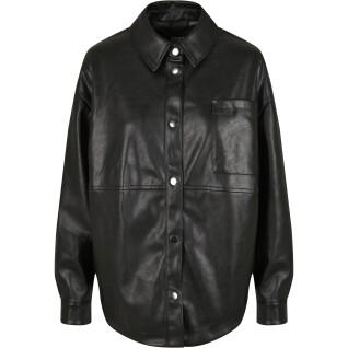 Camisa feminina Urban Classics faux leather over (GT)