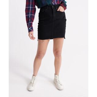 Mini-saia de ganga feminina Superdry