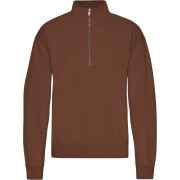 Camisola com fecho de correr de 1/4 Colorful Standard Organic Cinnamon Brown
