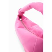 Saco de ombro de couro médio patenteado para mulheres Desigual