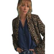 blazer de impressão leopardo feminino Le Temps des cerises Myrtle
