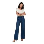 Jeans pernas largas com cintura alta para mulheres Only Bianca Pim
