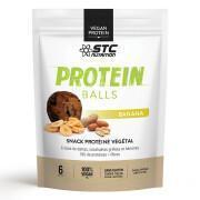 Exposição de 8 sacos de 6 bolas de proteína STC Nutrition Banana