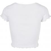 T-shirt mulher Urban Classics cropped button up rib-tamanhos grandes